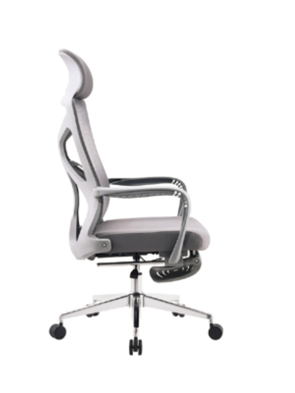 Ergonomic High-Back Task Chair in Light Grey for Ultimate Relaxation