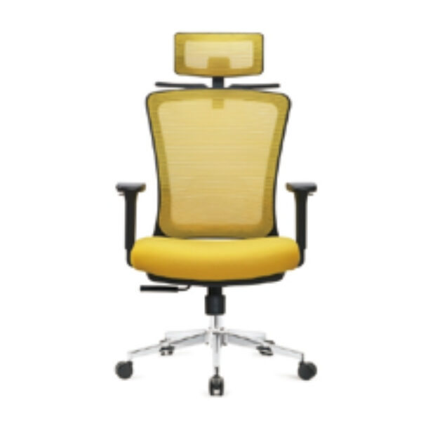 High-Back Mesh Swivel Chair with Adjustable Headrest and Lumbar Support