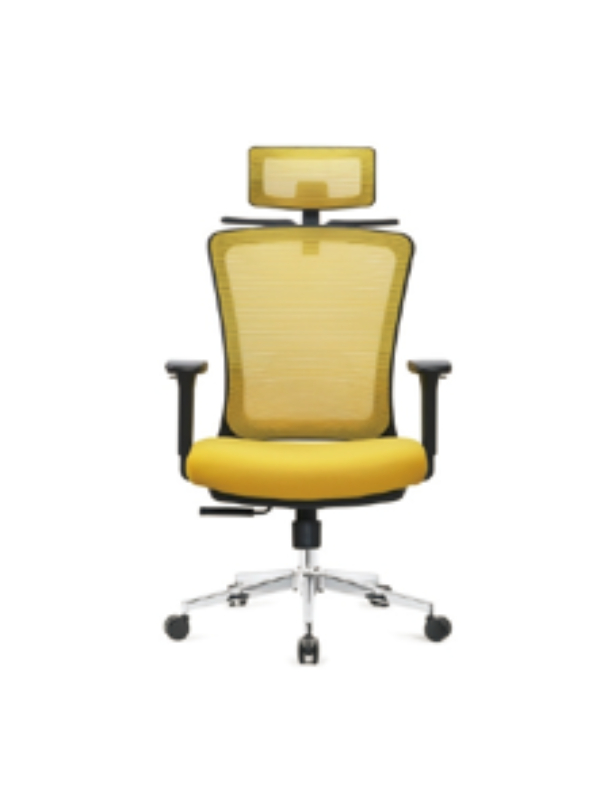 High-Back Mesh Swivel Chair with Adjustable Headrest and Lumbar Support