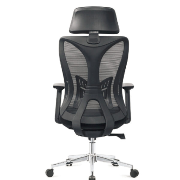 High-Back Swivel Chair with Adjustable Headrest and Lumbar Support