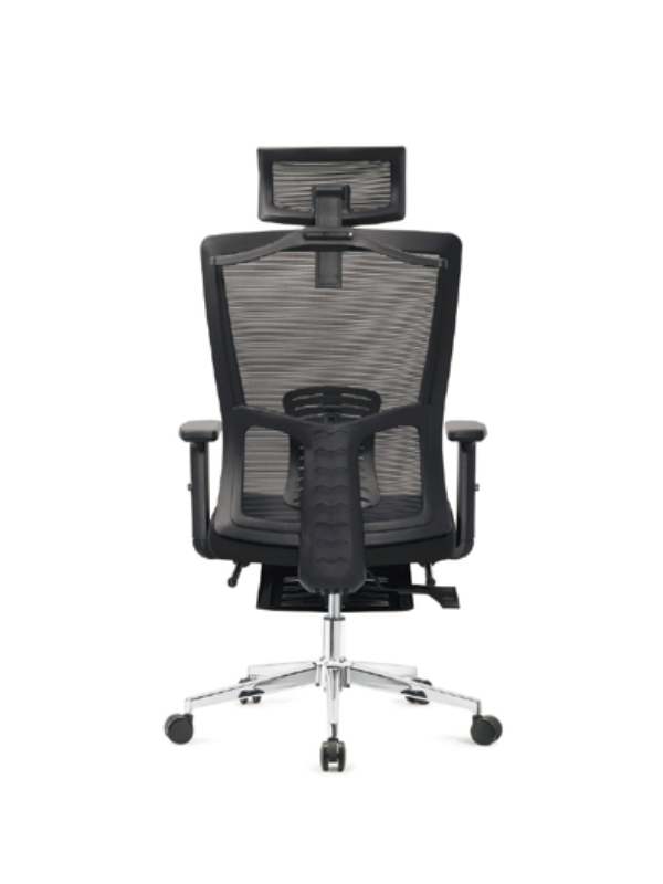 High-Back Swivel Chair with Advanced Lumbar Support & Headrest