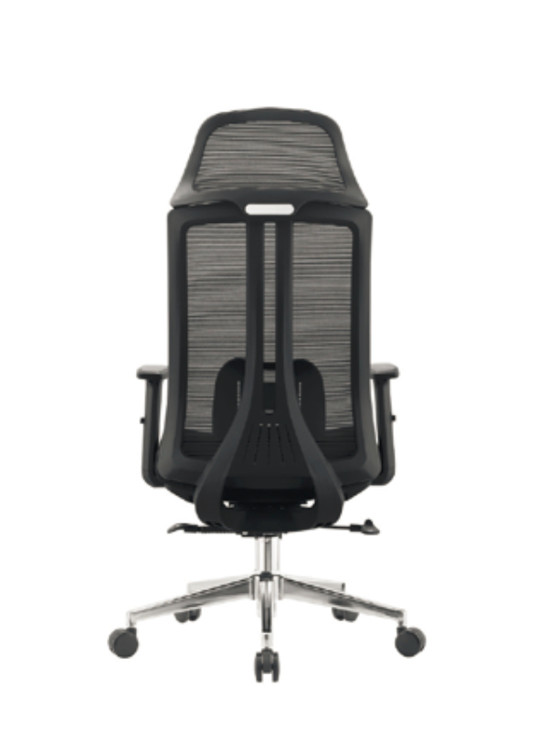 High-Back Swivel Chair with Advanced Lumbar Support for Executive Comfort