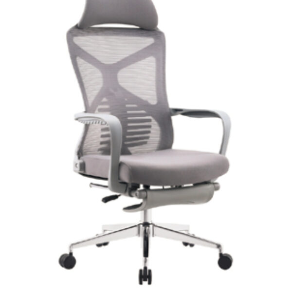 Reclining Grey Mesh Office Chair