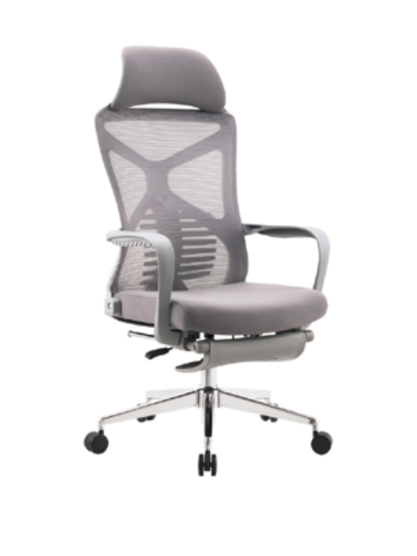 Reclining Grey Mesh Office Chair