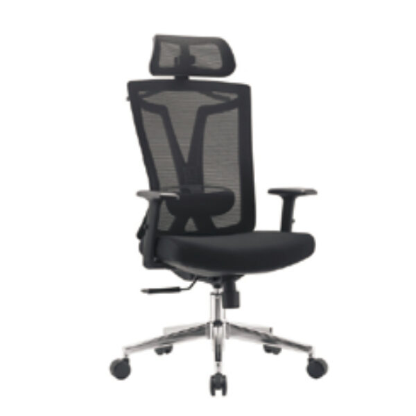 Wave-Patterned Ergonomic Mesh Office Chair