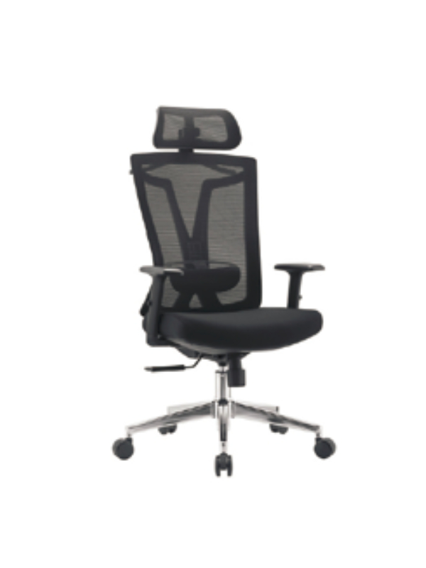 Wave-Patterned Ergonomic Mesh Office Chair